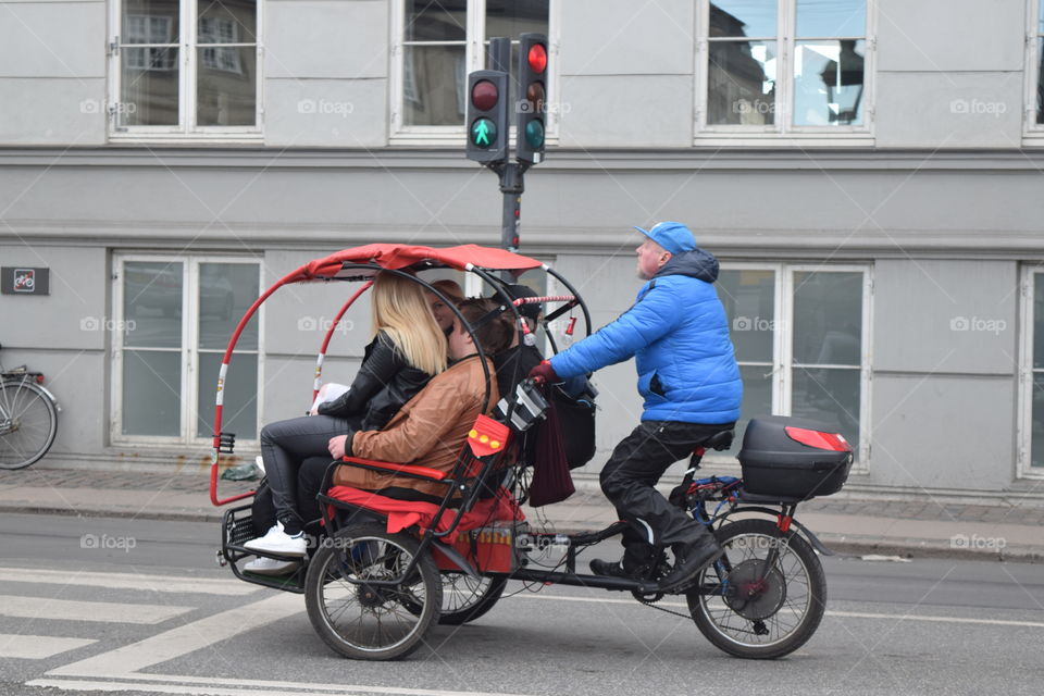 Interesting transport that we might not see it everyday or everywhere. People enjoy their moving by different way. This ride can take and bring people together :) 