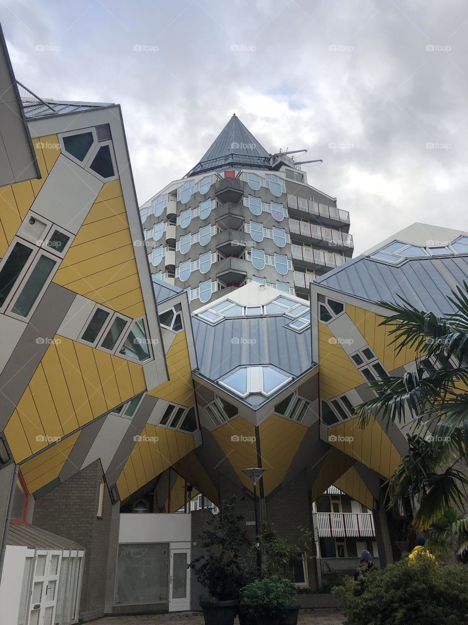 Cube houses in yellow color