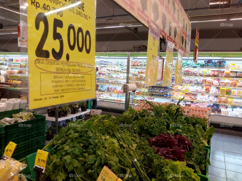 vegetables display at modern market
