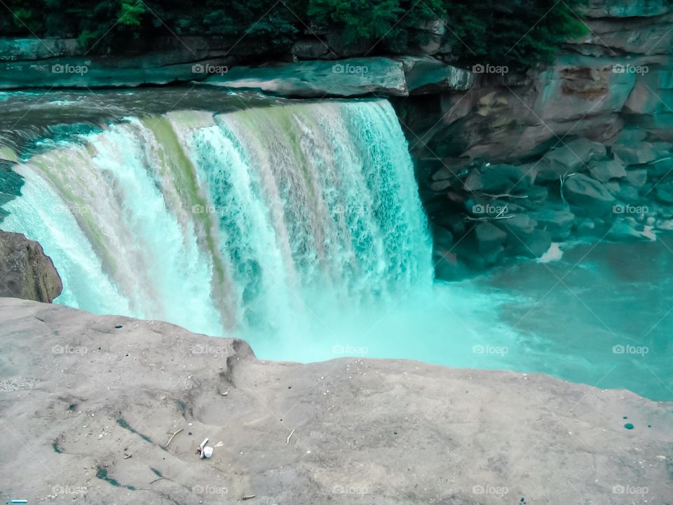 Waterfall from water reservoir near Harrison mills and Harrison Hotsprings, British Columbia 