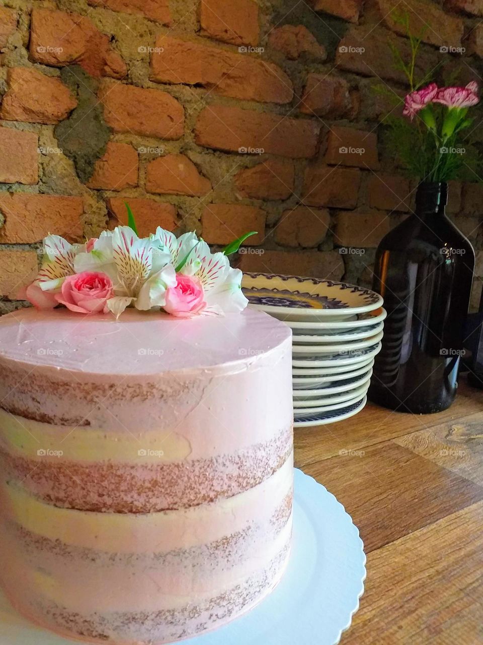 baby pink birthday cake