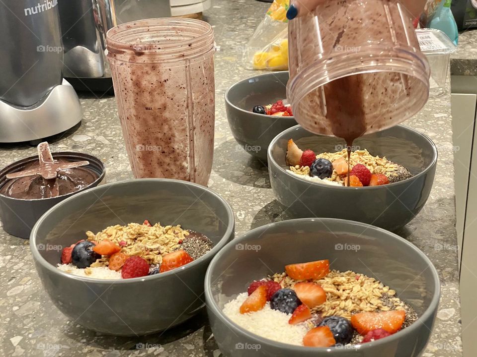 Preparing delicious healthy breakfast 