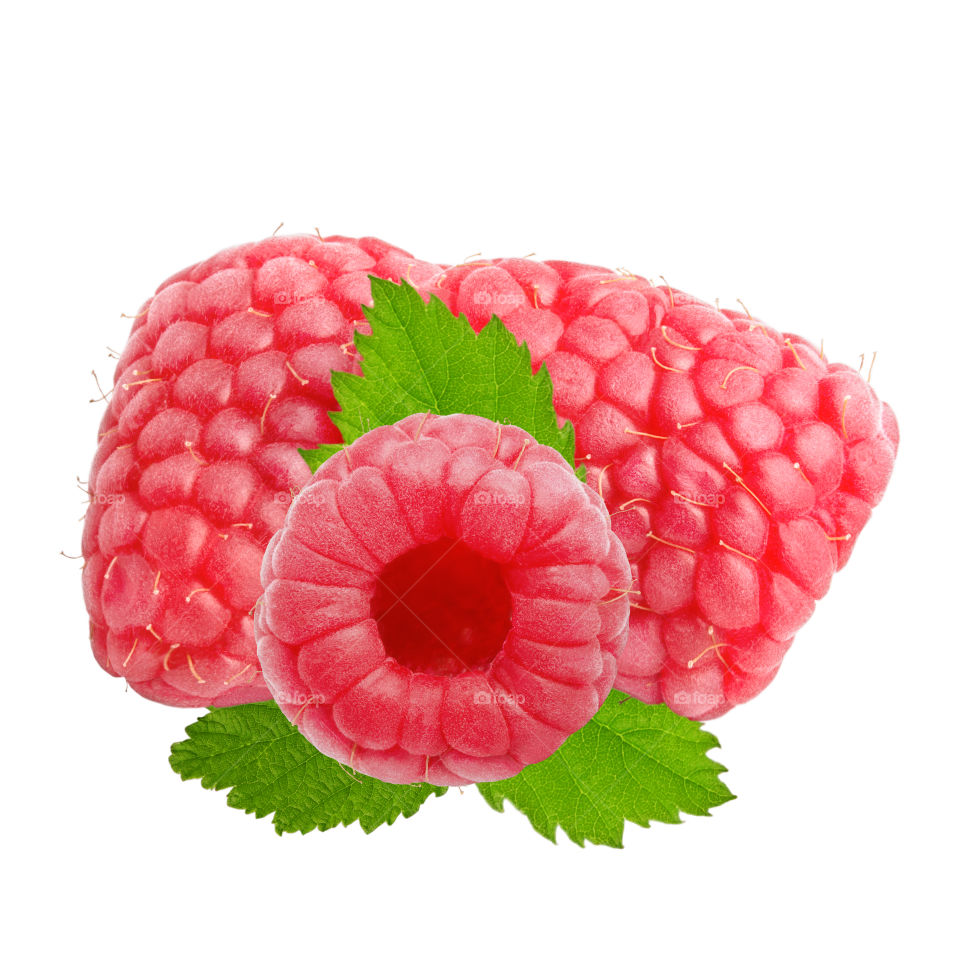 Isolated raspberries 