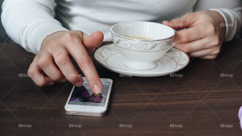 Hand, Coffee, Table, Cup, Food