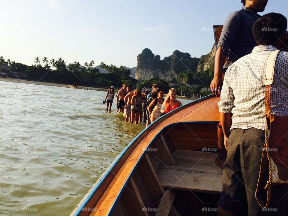 Boarding the boat