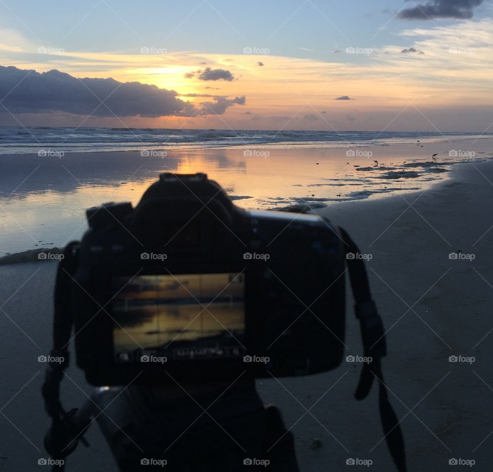 Photographing a beach sunrise