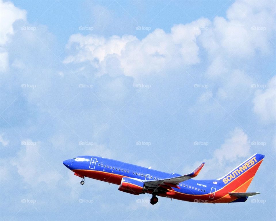 Southwest Airlines jet taking off