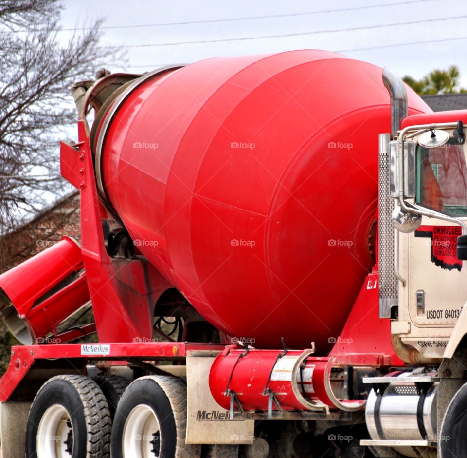 Red Concrete Truck