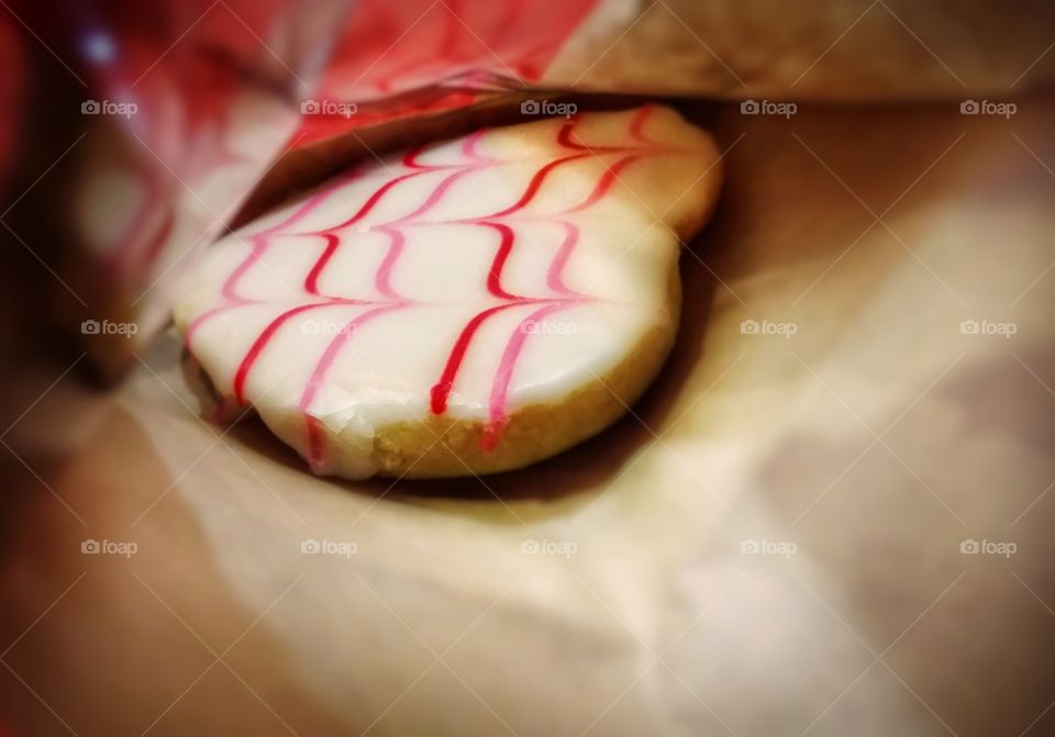 Iced Heartbeat Heart Shaped Sugar Cookie inside a bag