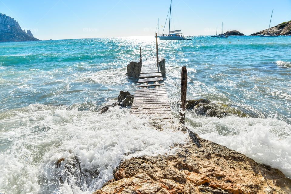 Old bridge in cala d'hort ibiza