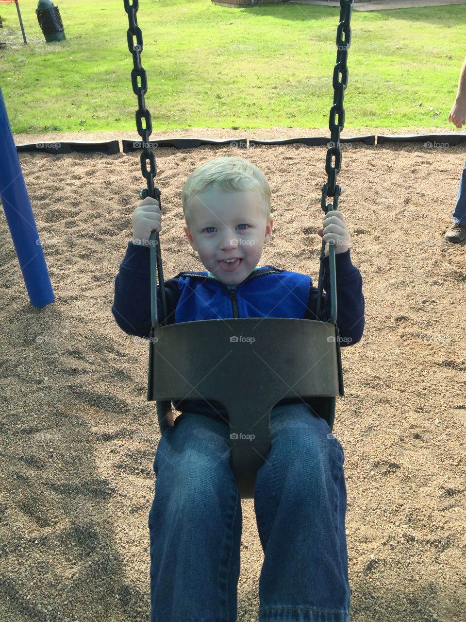 Boy having to much fun. My son having too much fun at the park