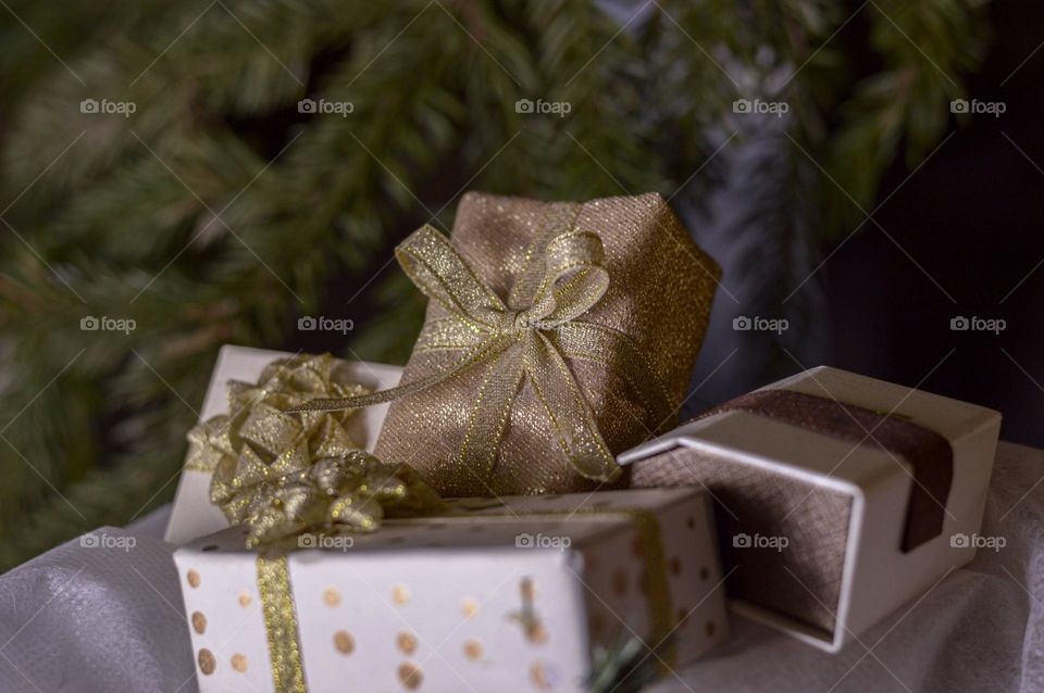 mini presents under christmas tree