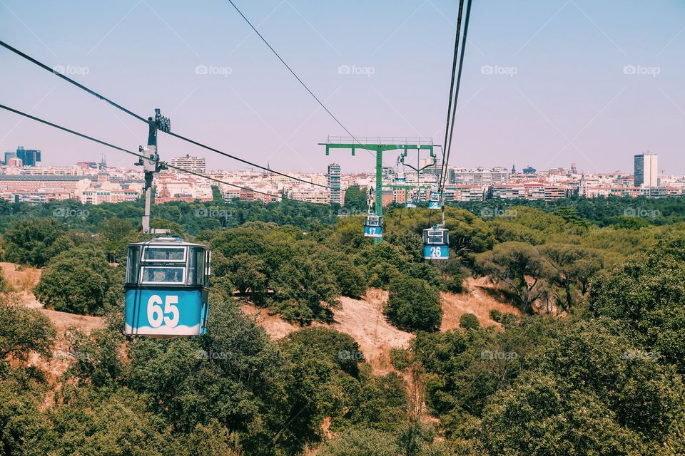 Cable car over Madrid 