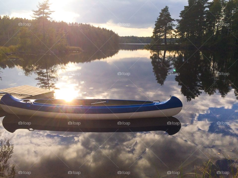 Kayak near wooden pier