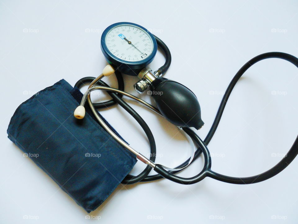 tonometer device for measuring blood pressure white background