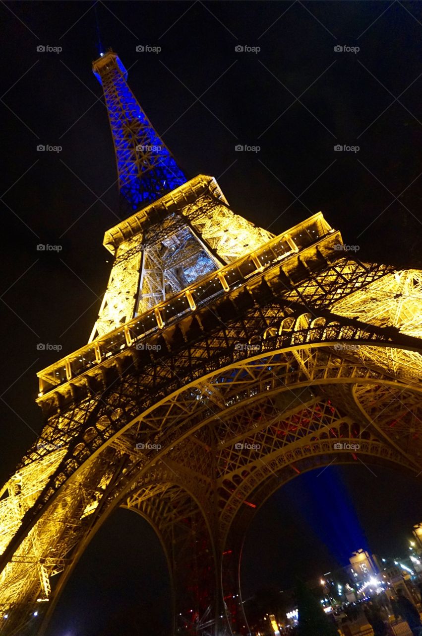 Eiffel Tower at night, Paris 