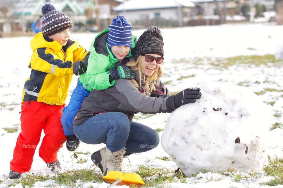 Playing in the snow