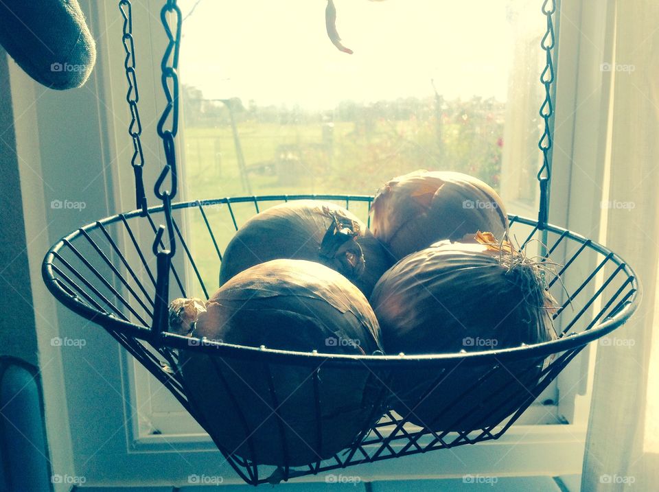 Onions in a basket