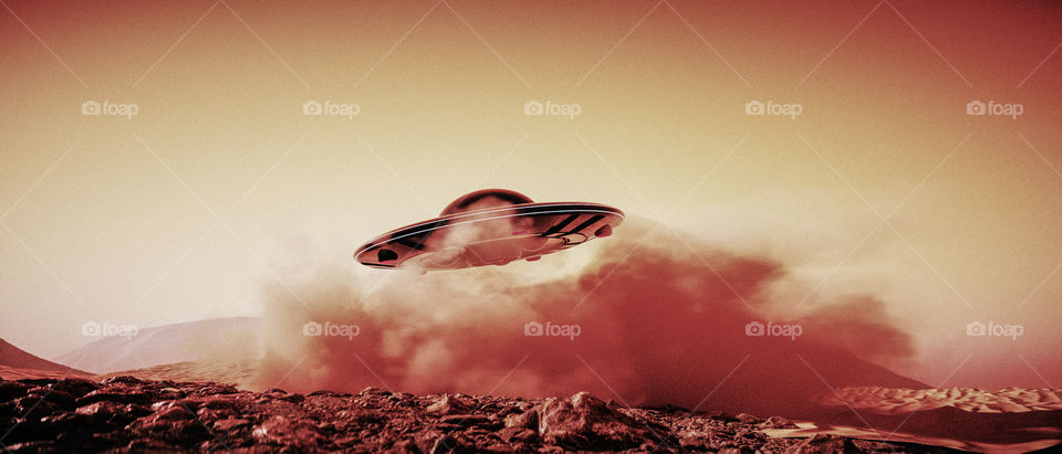 An UFO is landing on Mars