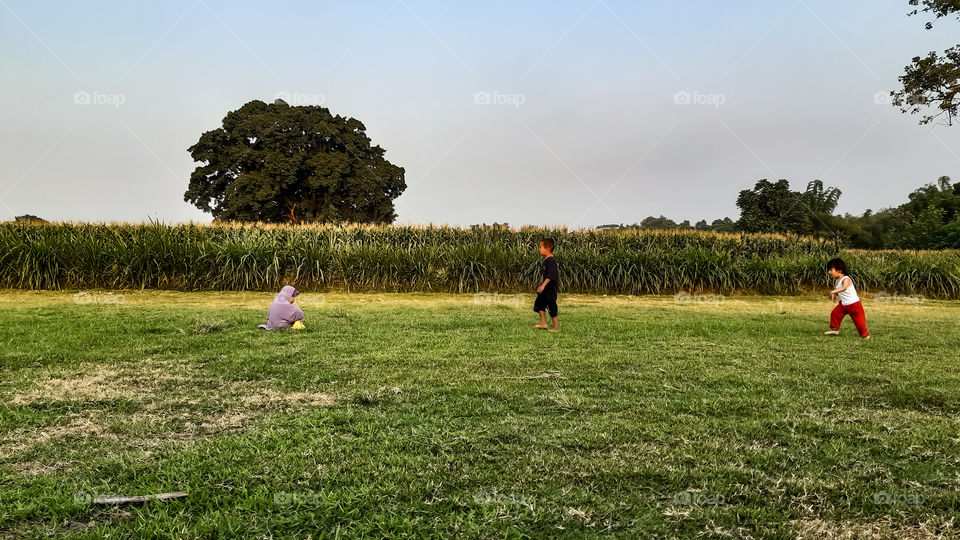 playing in the field