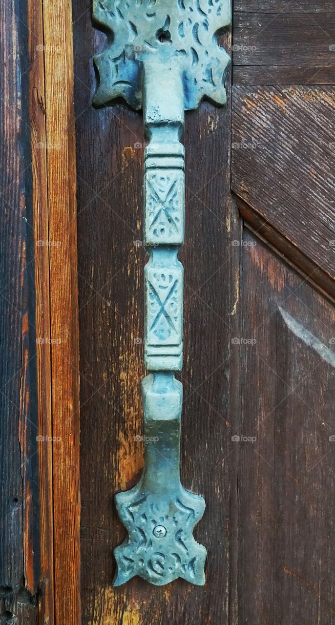 antique door handle. from a 1950s cabin