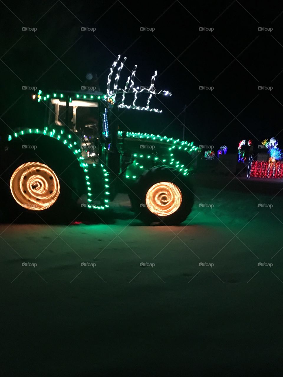 Tractor at the light show
