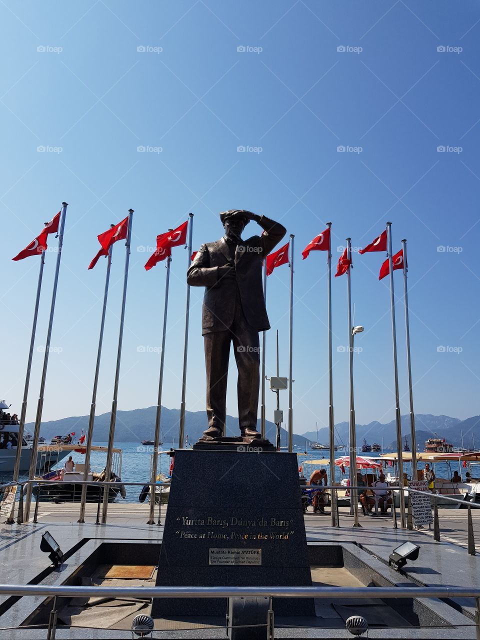 The standing of the first president of Turkey at Marmaris.