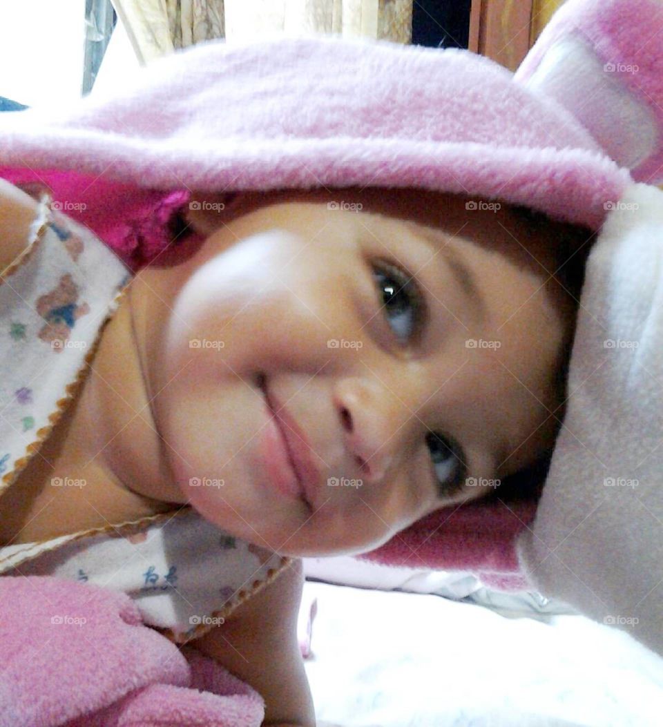 Close-up of a cute smiling girl