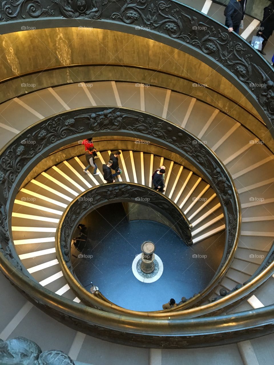 Walking down the spiral stairs in the Vatican 