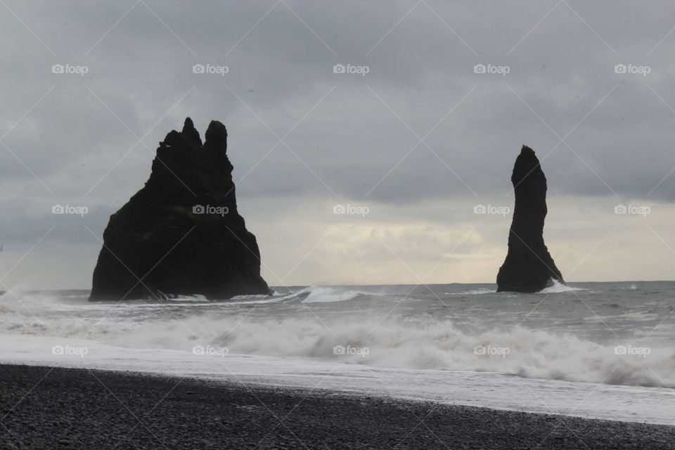 Stacks in a grey day