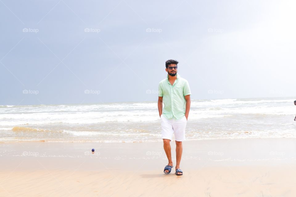 Walking on the beach 