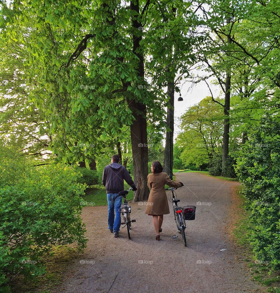 Couple with bicycles