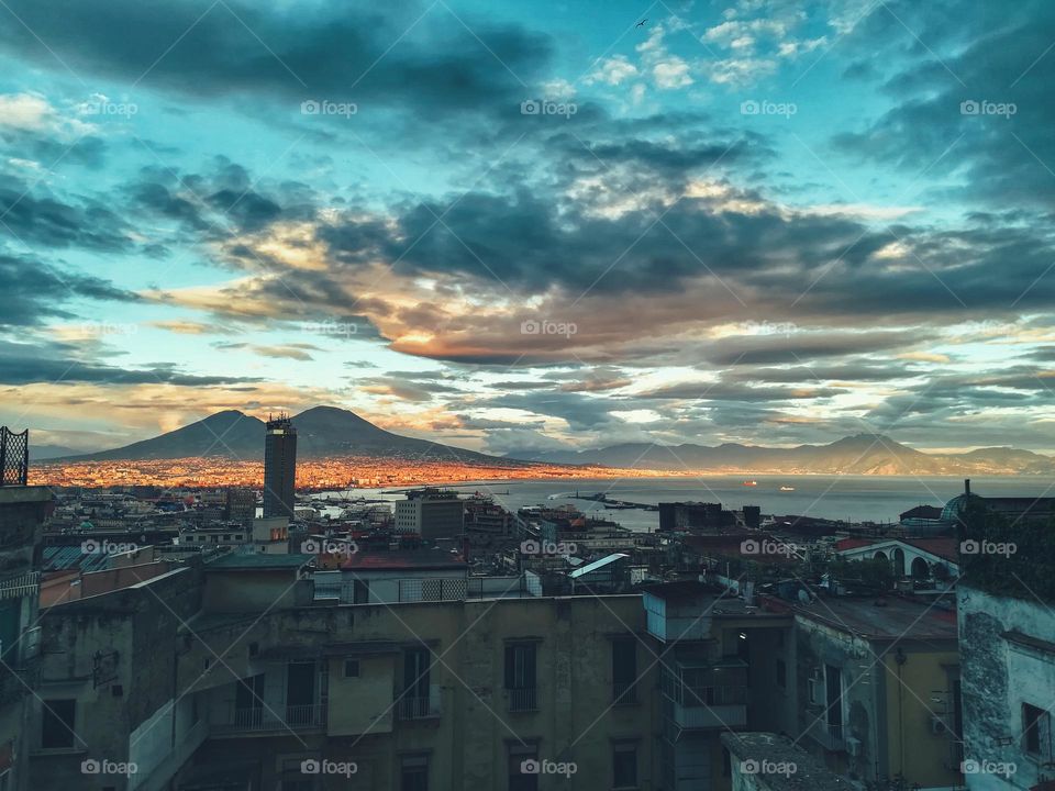 Sunset in Naples, Italy