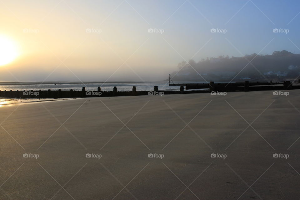 Mist on beach in wales