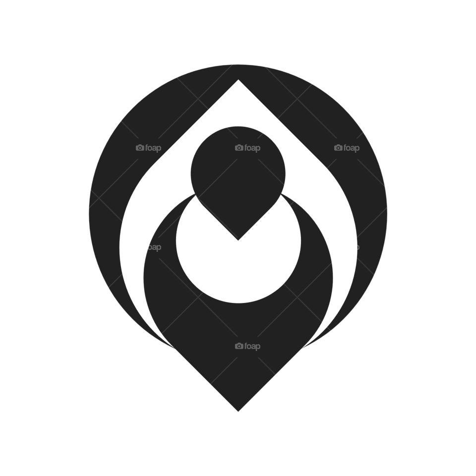 An abstract logo consisting of concentric shapes in black and white, creating a visual effect of depth or layers