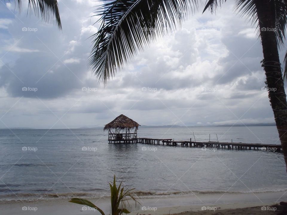 High angle view pier in sea