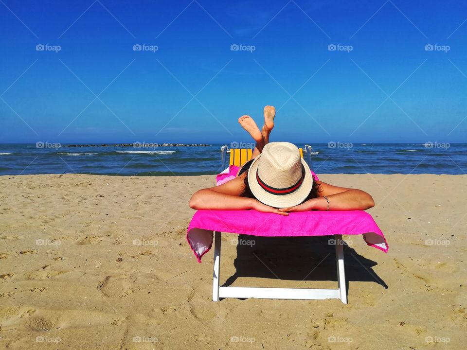 relax by The sea on The deckchair
