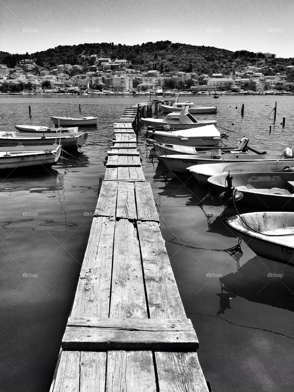 white black boats water by curly_phil