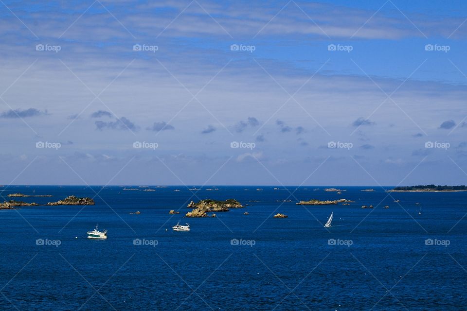 boats in the bay in brittany