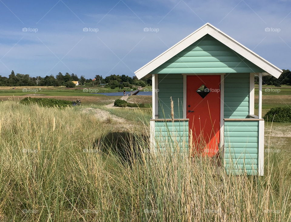 Beach hut in Skanör, Sweden.