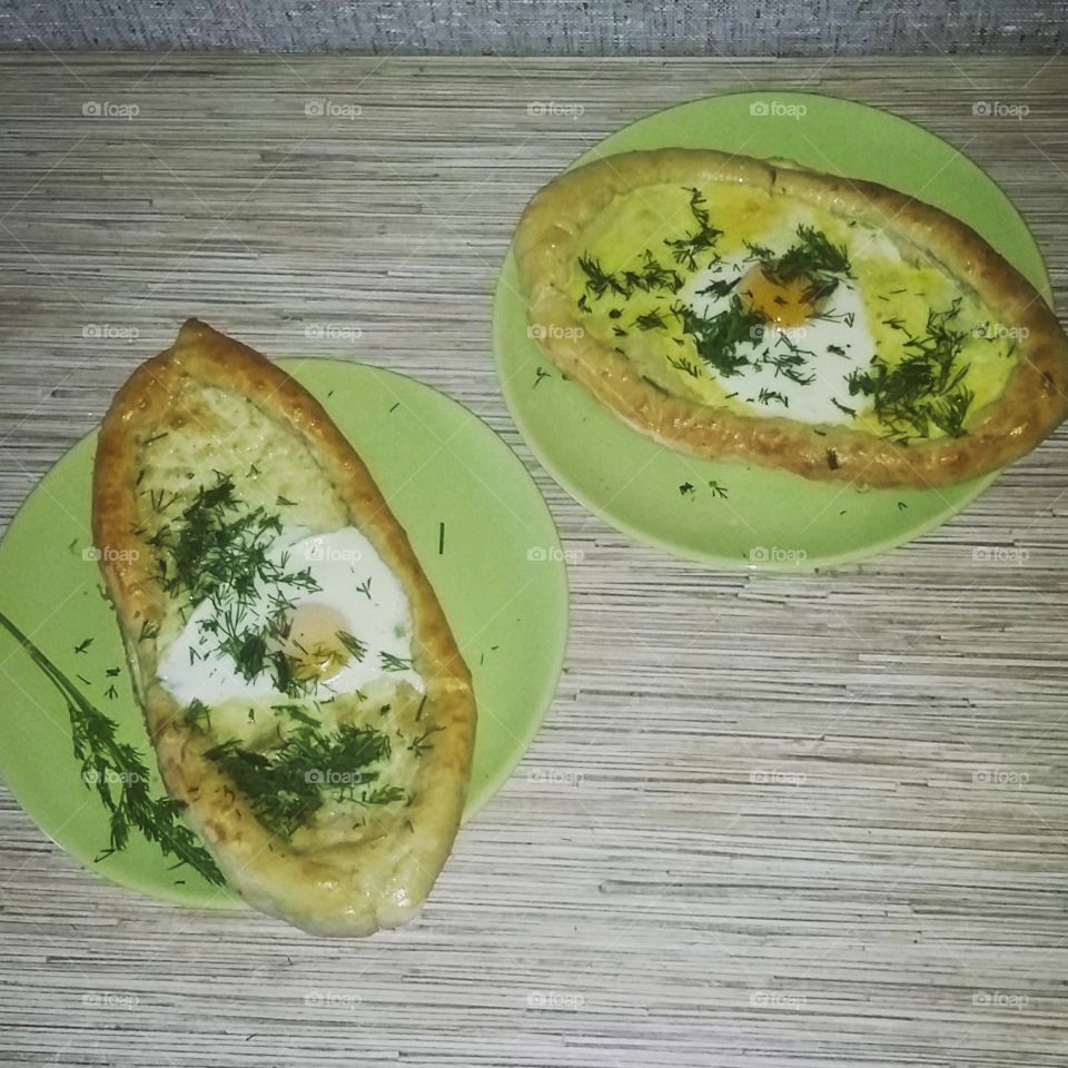 Pie with cheese and egg