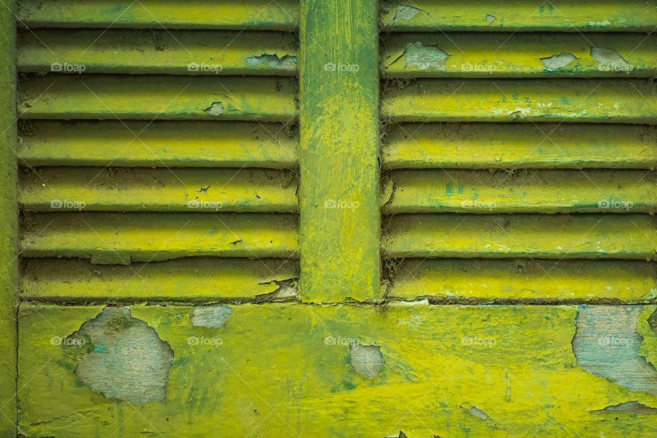 Green wooden window