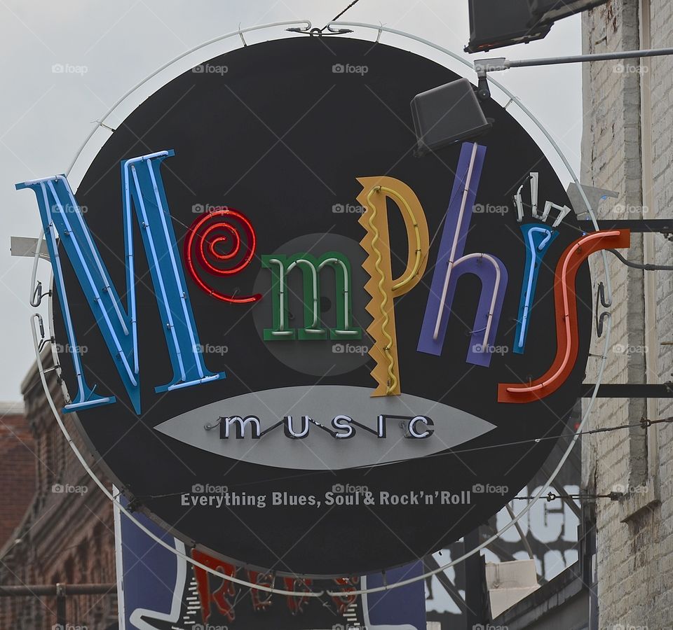 Memphis music. Sign on Beale st