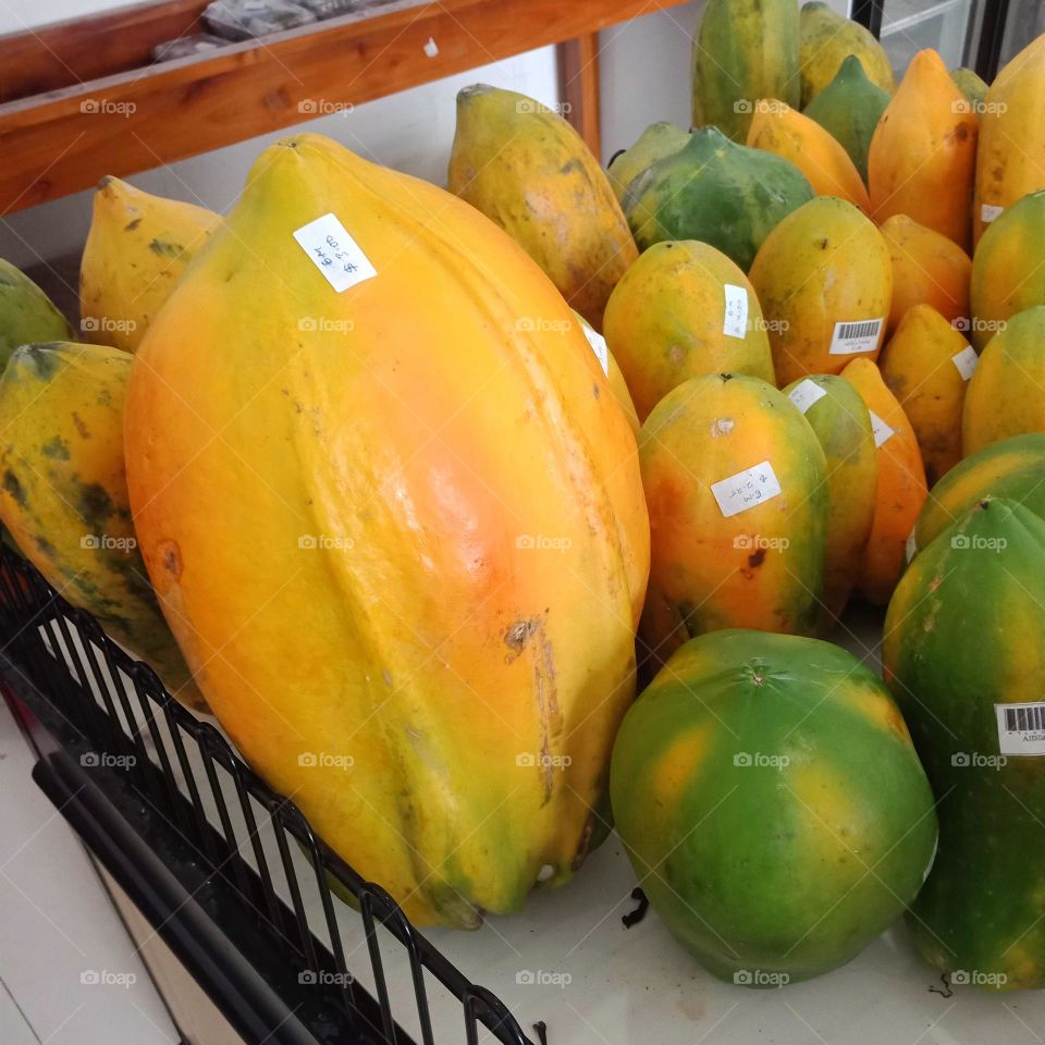 Gigantic papaya in a local market, Díli Timor-Leste