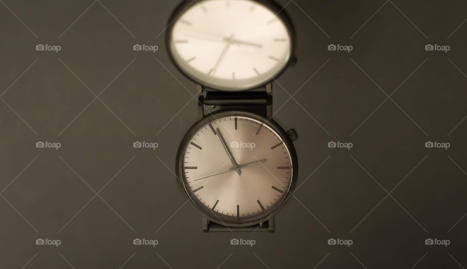 A watch with reflection
