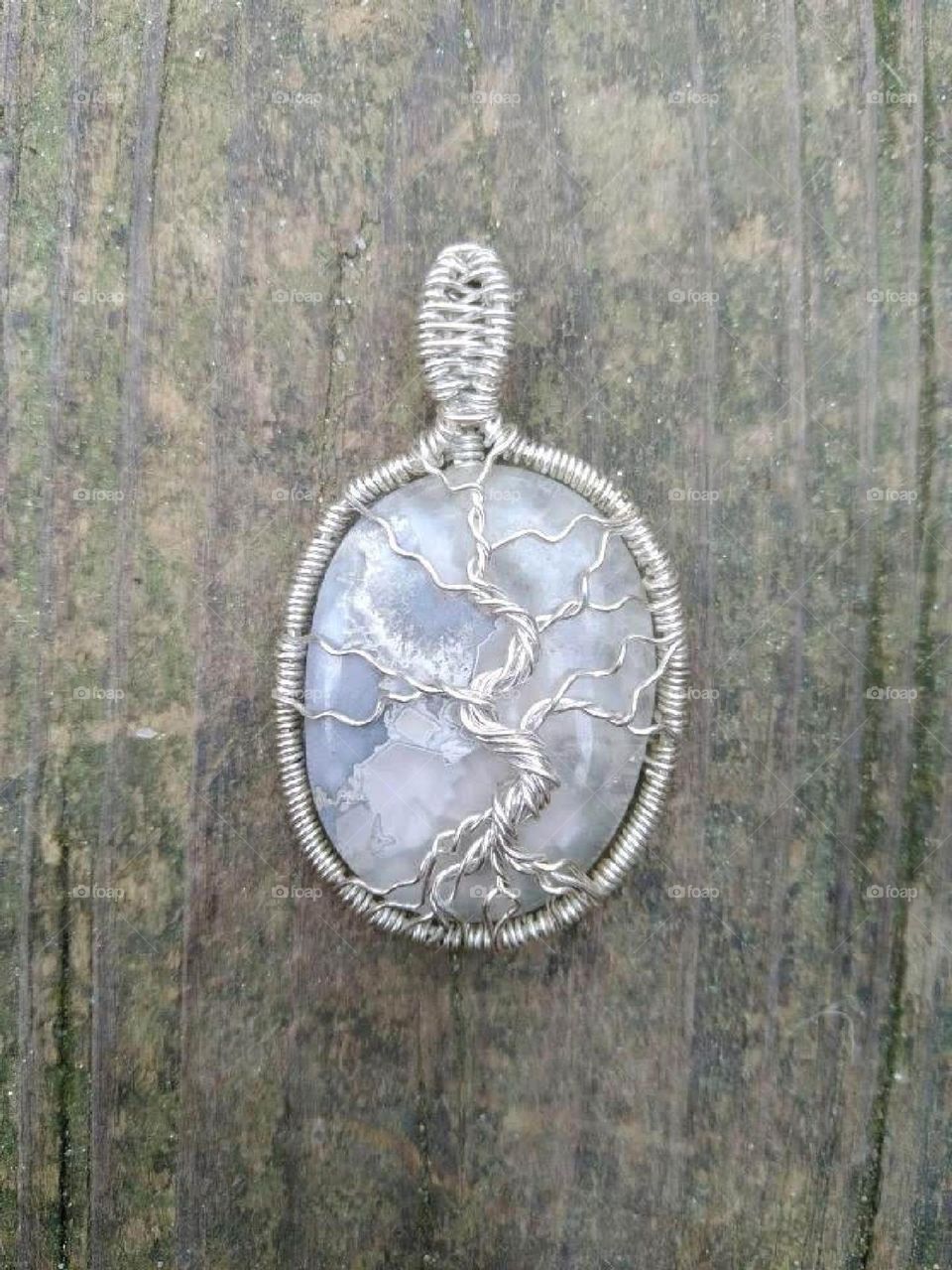 Agate wrapped in silver