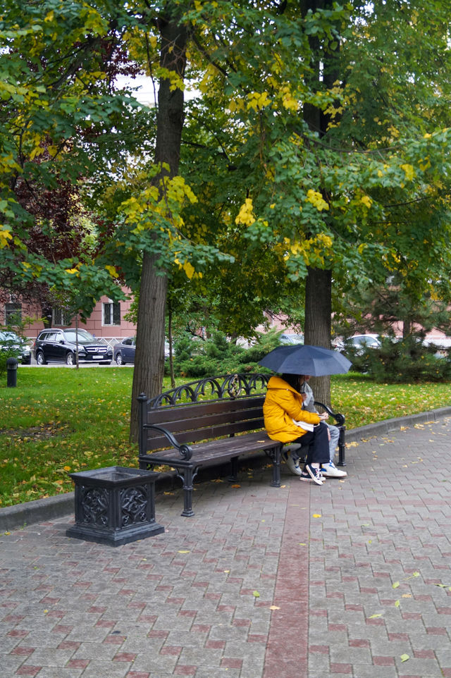 young couple under an umbrella