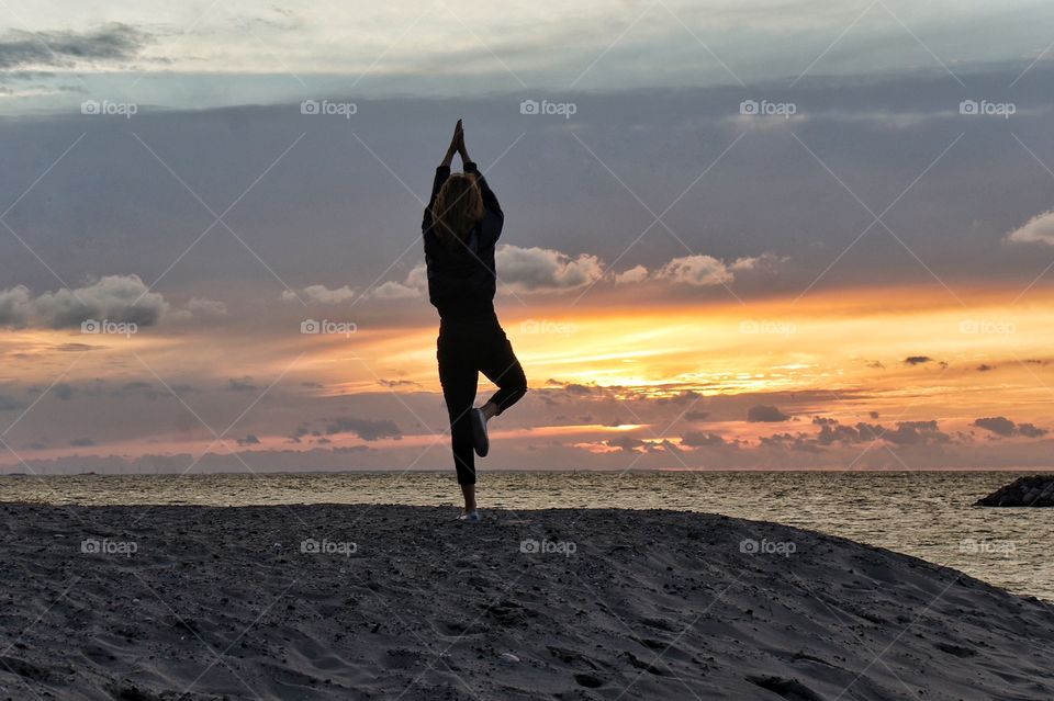 Girl in sunset 