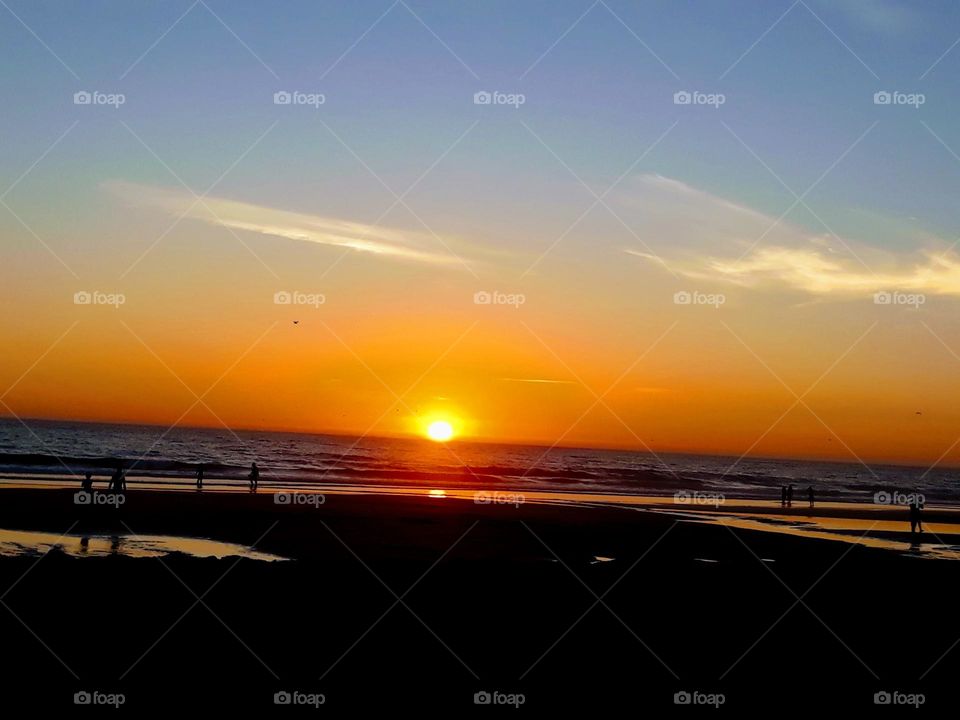 Sunset at Costa da Caparica, Portugal