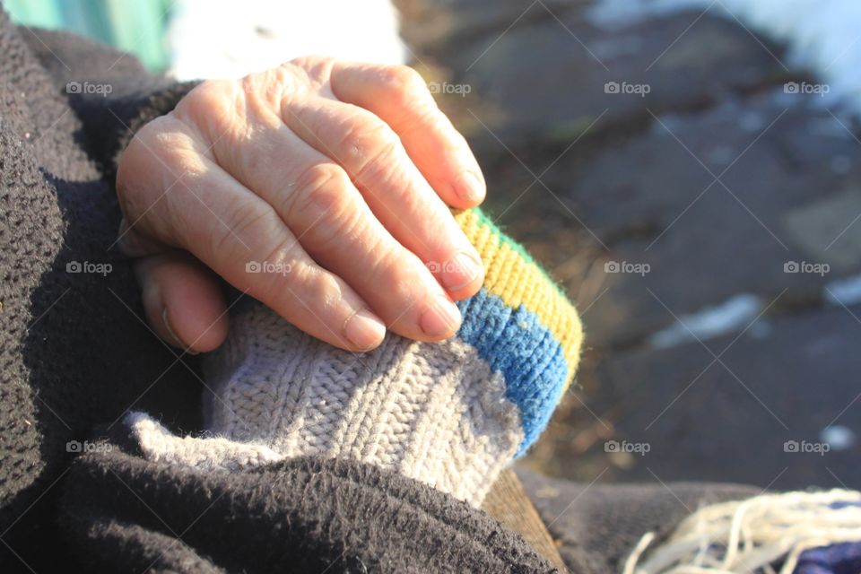 Old woman hands